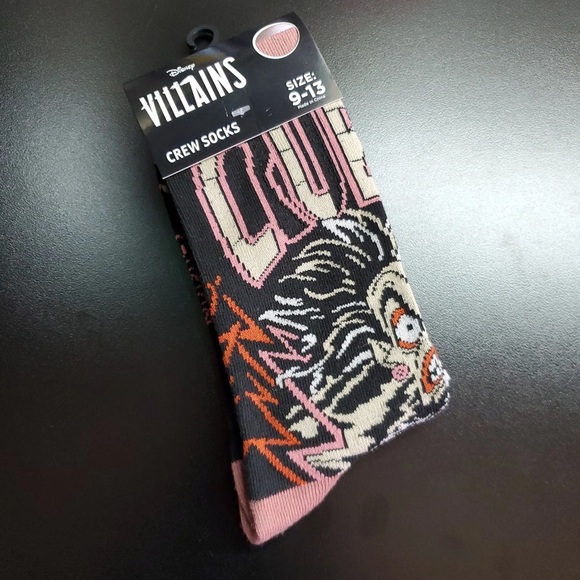 Disney Cruella Mid Calf Socks, Unisex, Size 9-13- NWT - Picture 1 of 3